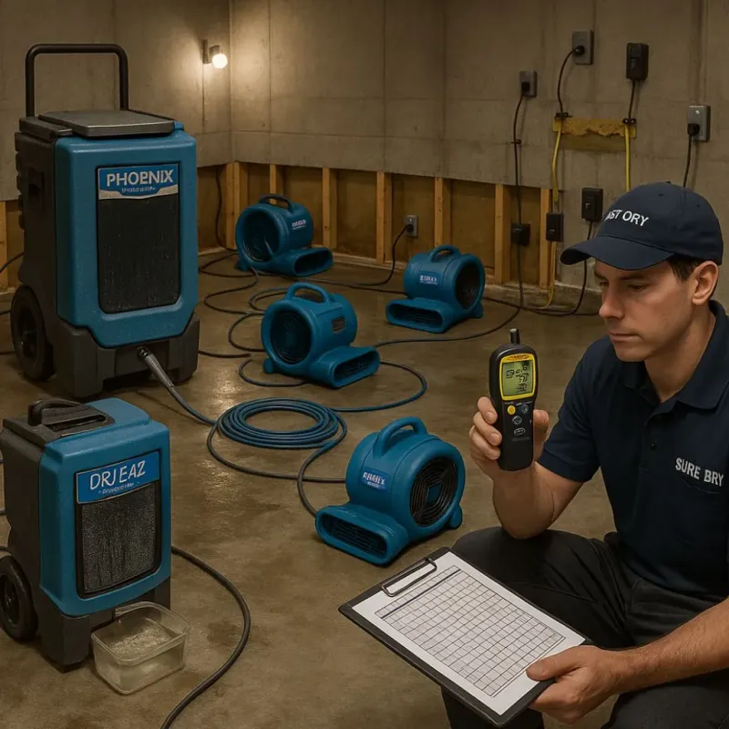 Structural Drying and Dehumidification process in Chesterton, IN